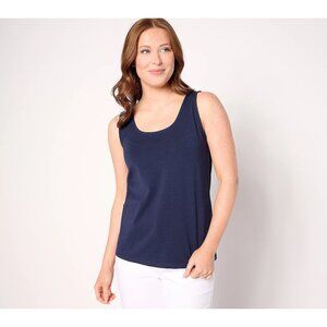 BEAUTIFUL by Lawrence Zarian Scoop Neck Knit Tank Top Womens Size 3X Navy Blue